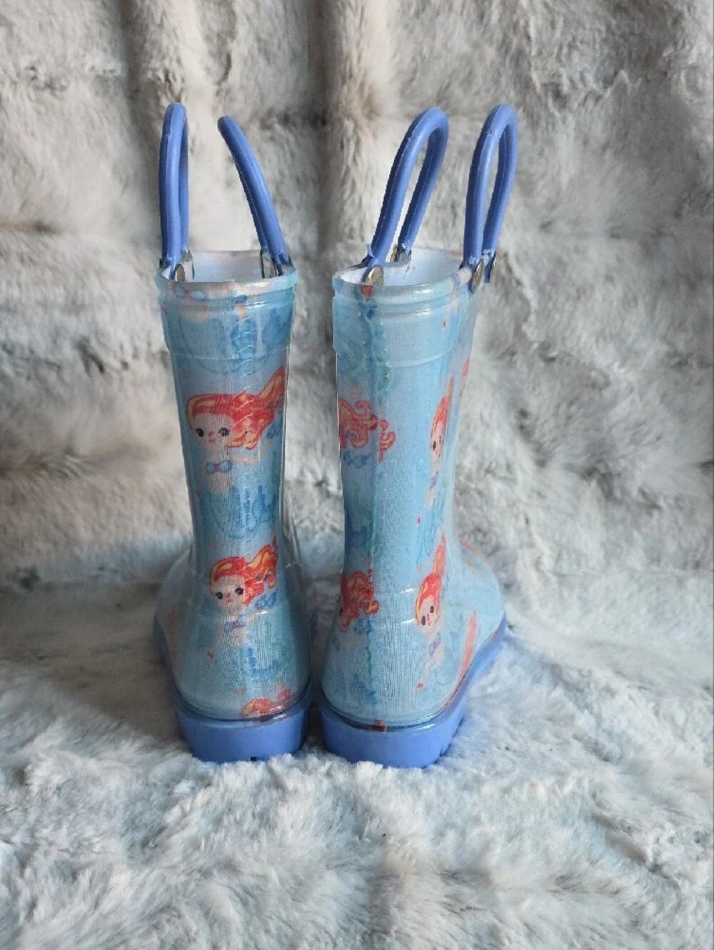 Storm Kidz Blue Mermaid Rain Boots with Handles